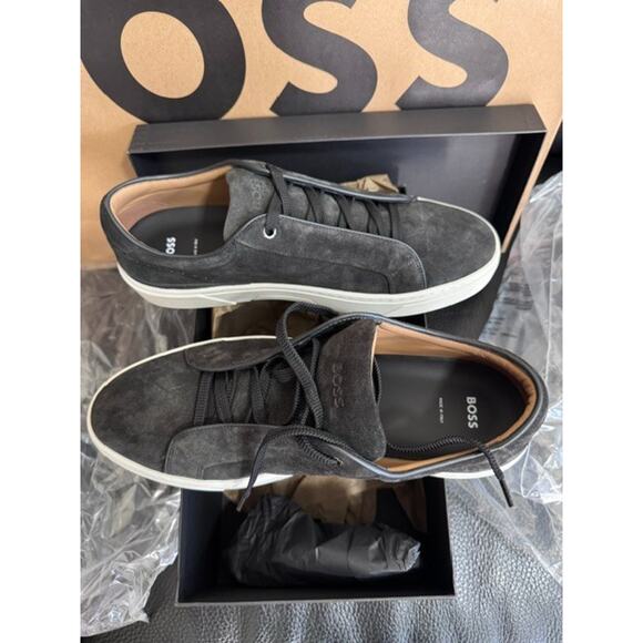BRAND NEW BOSS Gary Tenn Low-Top Laced Trainers GREY SIZE 12 MSRP $599 main image 6